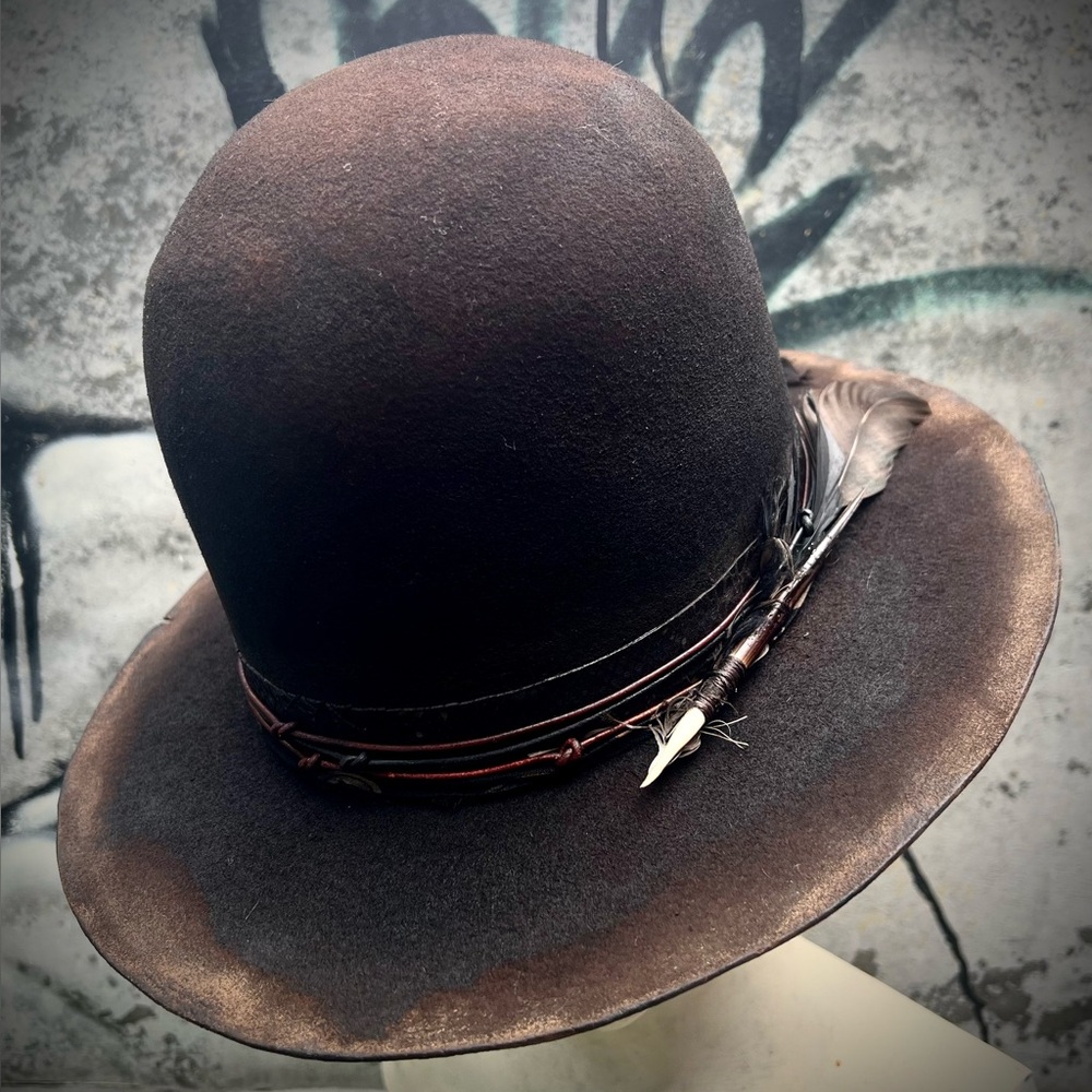 RAMBLE ON Custom Redesigned Dynafelt Open Crown Hat